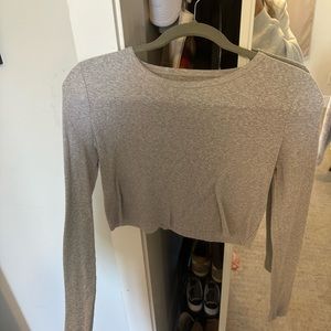 Cropped ribbed urban outfitters long sleeve tee